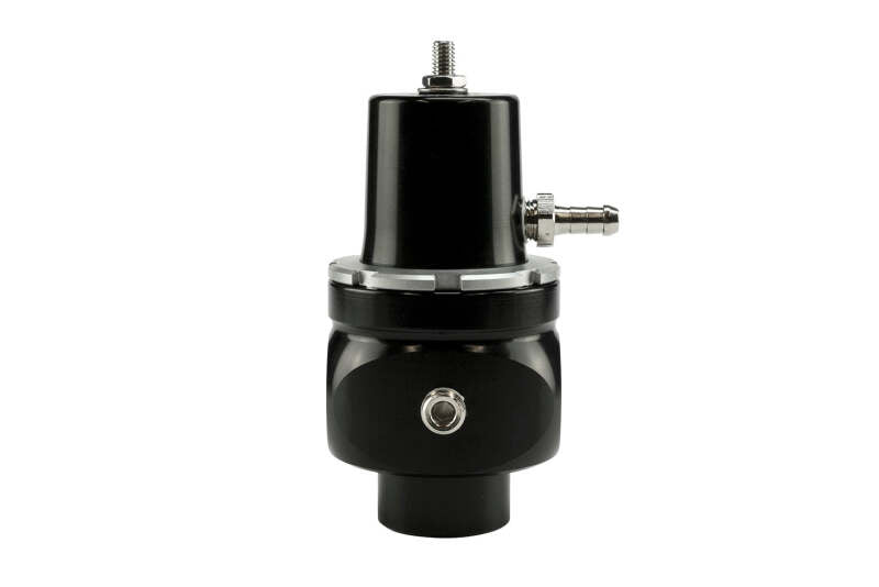 Turbosmart FPR10 Pro-Lite black fuel pressure regulator showing pressure gauge and adjustable fittings.