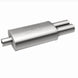 MagnaFlow stainless steel muffler with tip, 14x5x8 inches, featuring dual inlet and outlet pipes for vehicle exhaust systems