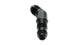 Vibrant black anodized -4AN bulkhead 45-degree elbow fitting for automotive or fluid system applications.