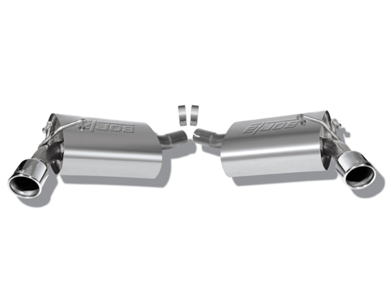 Borla axle back exhaust rear section for 2010 Camaro 3.6L V6, stainless steel with polished tips, high-performance car part