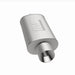 MagnaFlow stainless steel muffler with tip, 14x5x8 inches, featuring 2.25/4 inch inlet and outlet, automotive exhaust part