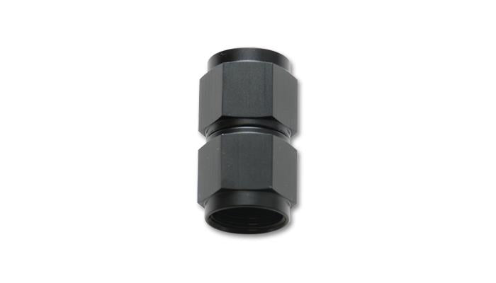Vibrant -6AN Female Union Adapter fitting showing the metallic connector with threaded ends for secure attachment