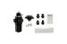 Turbosmart FPRF8 black fuel pressure regulator and filter, compact automotive part for precise fuel system regulation.