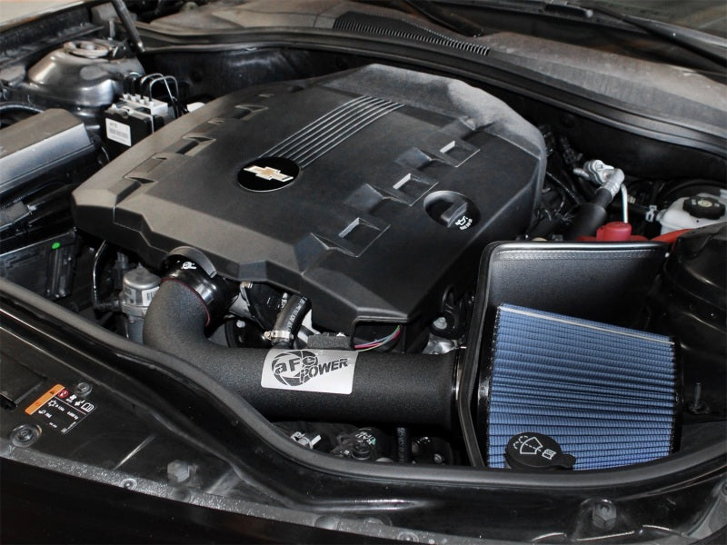 aFe MagnumFORCE Stage-2 PRO 5R cold air intake for 2012-2014 Chevrolet Camaro V6 3.6L engine, showing the intake system and filter.