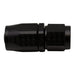 DeatschWerks 6AN female swivel straight hose end fitting in anodized matte black for high-performance fuel systems