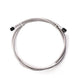Snow Performance 1ft black stainless steel braided line with 4AN fittings for injection pump components.