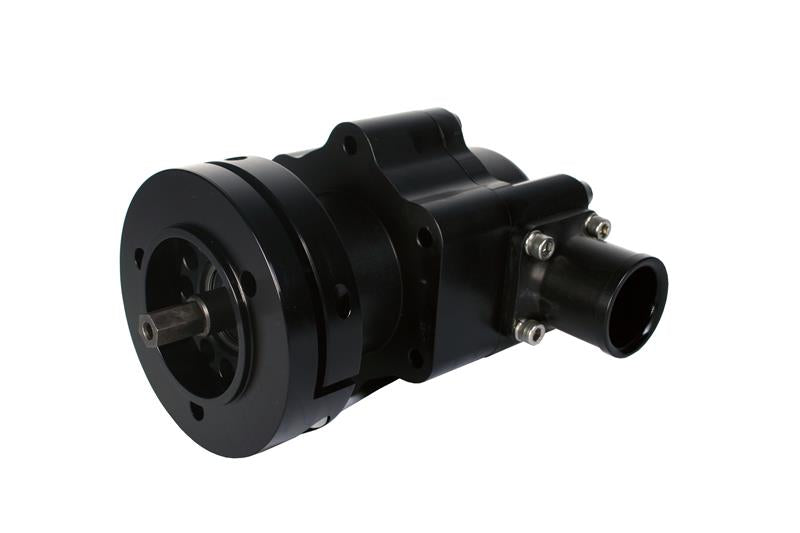 Aeromotive Atomic Hex Drive Fuel Pump showing its compact design and hex drive mechanism for automotive fuel systems.