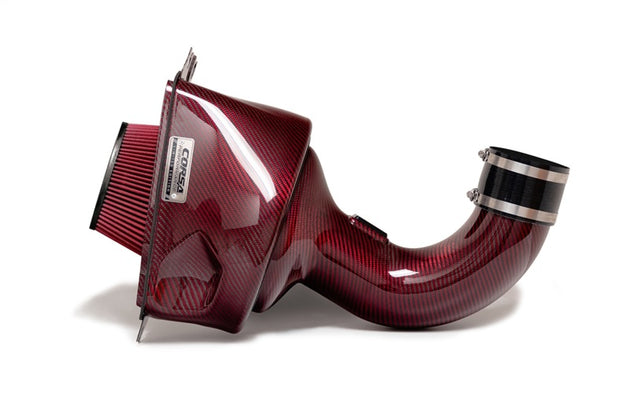 CORSA Performance cold air intake for 2014-19 Chevy Corvette 6.2L with dry tech filter and carbon fiber closed box design.
