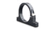 Vibrant HD Power Filter mounting bracket for fuel filters, black metal construction, shown attached to a fuel filter.