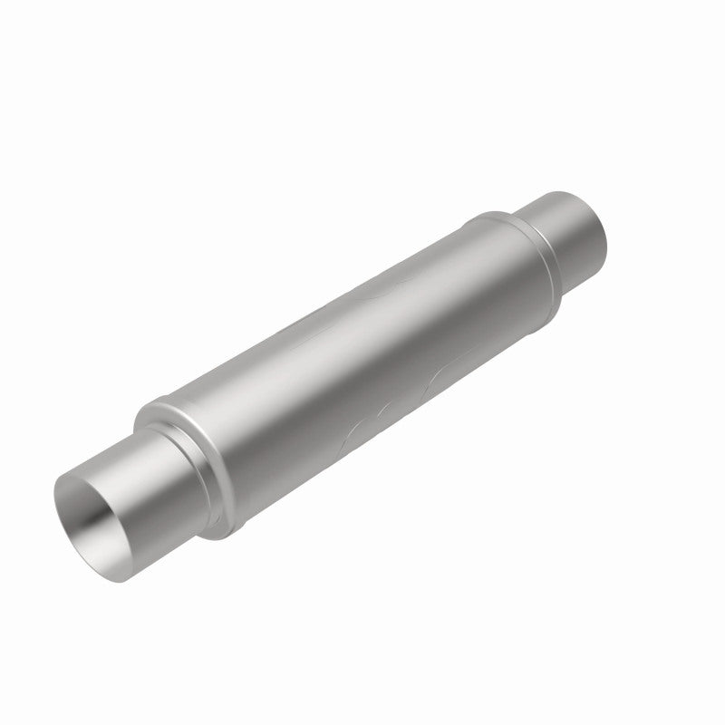 MagnaFlow Mag SS 3-inch muffler with 14x4x4 inch dimensions, stainless steel construction, showcasing the brand's performance design.