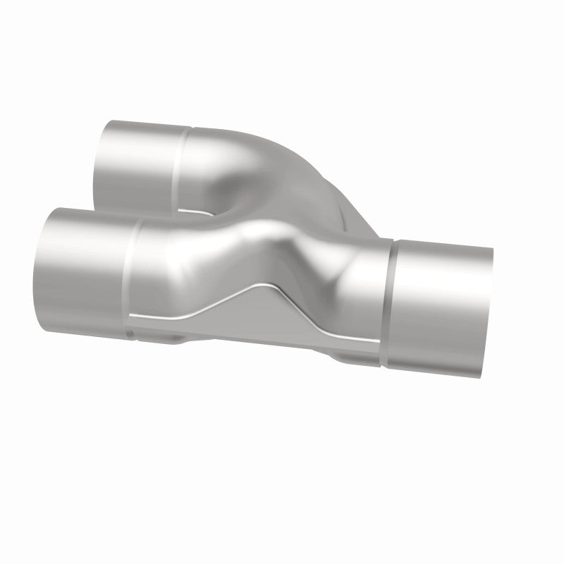 MagnaFlow Y pipe, 2.50-inch stainless steel, 90-degree smooth transition Y pipe for exhaust systems.