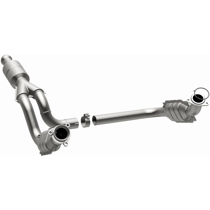 MagnaFlow catalytic converter direct fit for Chevy Avalanche 5.3L, shown installed on vehicle exhaust system.