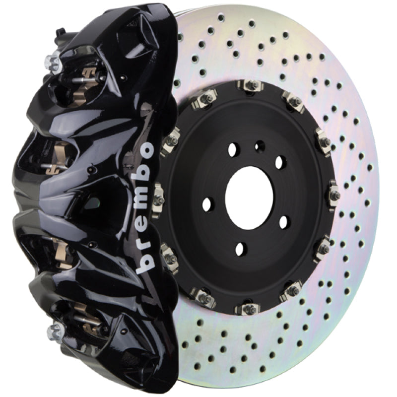 Brembo 21+ Escalade front GT BBK 8-piston cast 412x38mm drilled black performance brake rotor with slot design