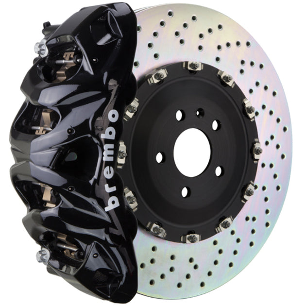 Brembo 21+ Escalade front GT BBK 8-piston cast 412x38mm drilled black performance brake rotor with slot design