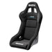 Black Sparco Evo QRT race seat with racing harness and supportive bucket design for high-performance driving.