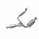 MagnaFlow catalytic converter direct fit for 2009-2013 Chevy Avalanche 5.3L engine, showing the metal body and inlet/outlet pipes.
