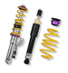 KW Coilover Kit V1 for 2010+ Chevrolet Camaro, featuring adjustable coilovers with springs and shock absorbers installed on a vehicle.