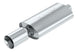 Borla Boomer Muffler Thumper Oval 2-1/4 inch inlet with 4-inch round side outlet, designed for enhanced exhaust sound and performance.