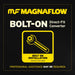 MagnaFlow direct fit catalytic converter for 2015 GMC Yukon XL V8 6.2L engine, showing the metal structure and inlet/outlet ports.