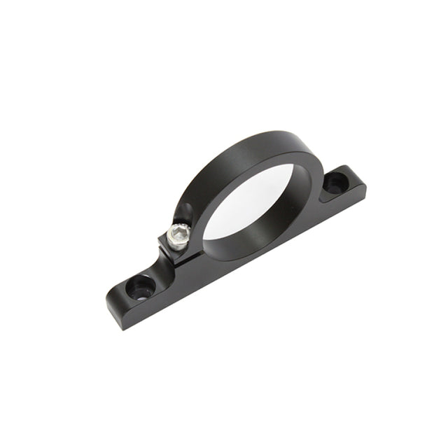 Snow Performance Snow Fuel Filter Mount for fuel filters, shown in a close-up image of the mounting bracket and filter connection.