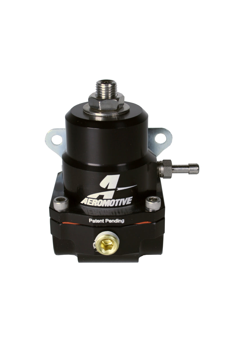 Aeromotive A1000 adjustable EFI fuel pressure regulator with dual -6 inlet and return ports, used for high-performance fuel systems.