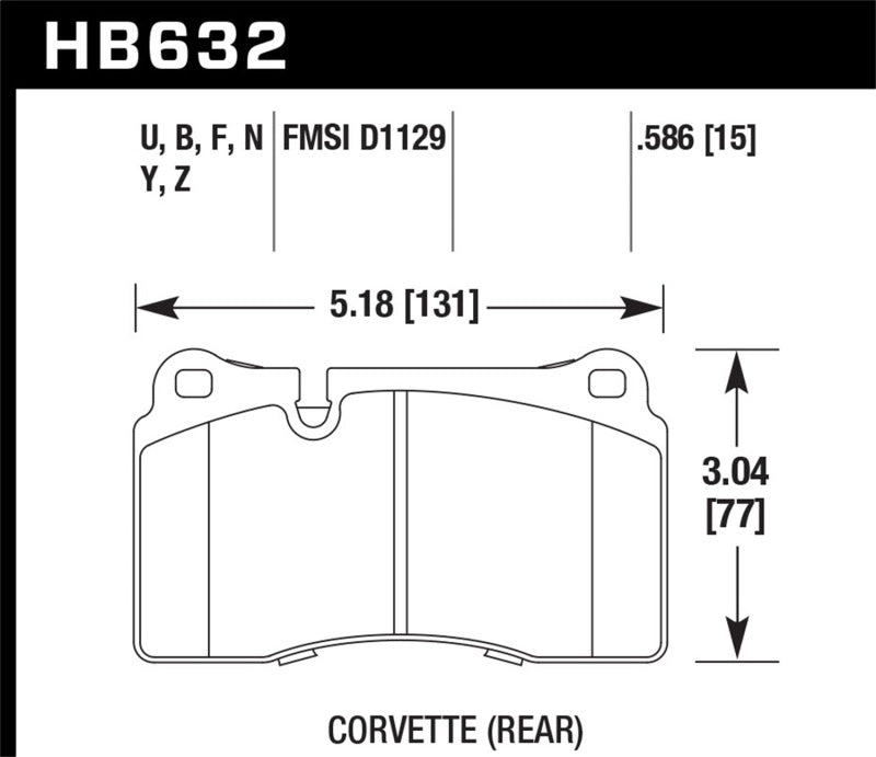 Hawk Performance front brake pads for VW Touareg 06-10 and Corvette Z06/ZR-1 with carbon ceramic brake package and iron rotors.