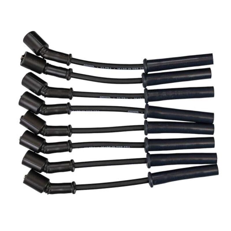 Moroso GM Gen V LT1/LT4 Ultra 350 8mm multi-angle ignition spark plug wire set in black, designed for high-performance engines.