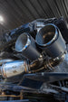 MBRP 20-24 Chevrolet Corvette C8 catback exhaust with quad split rear exit and AFM sims, featuring polished stainless steel tips.