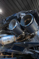 MBRP 20-24 Chevrolet Corvette C8 catback exhaust with quad split rear exit and AFM sims, featuring polished stainless steel tips.