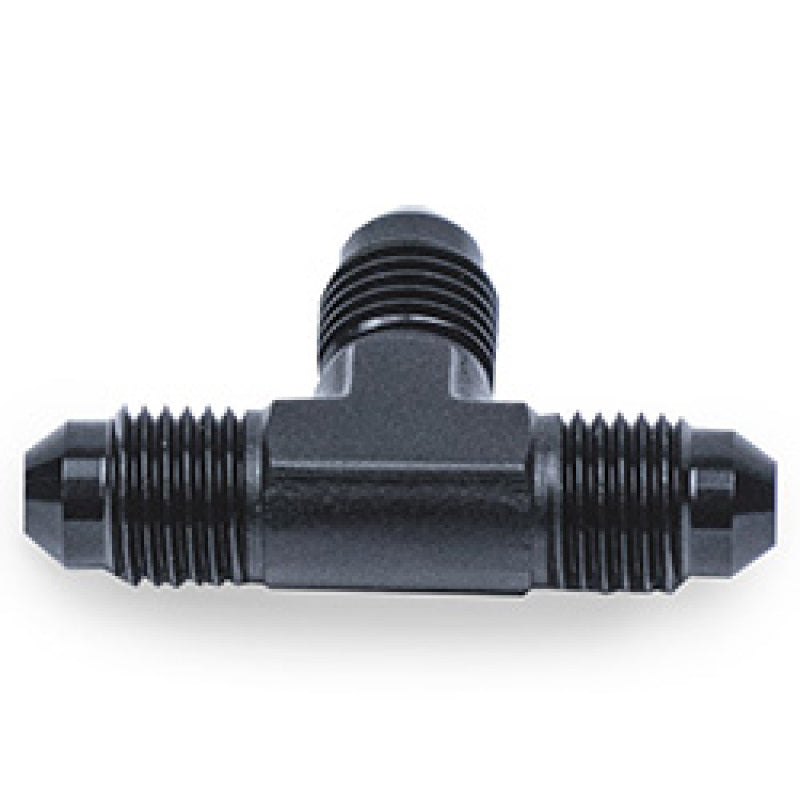 Black Snow Performance 4AN T fitting for fuel and fluid lines, high-quality automotive fittings for performance applications.
