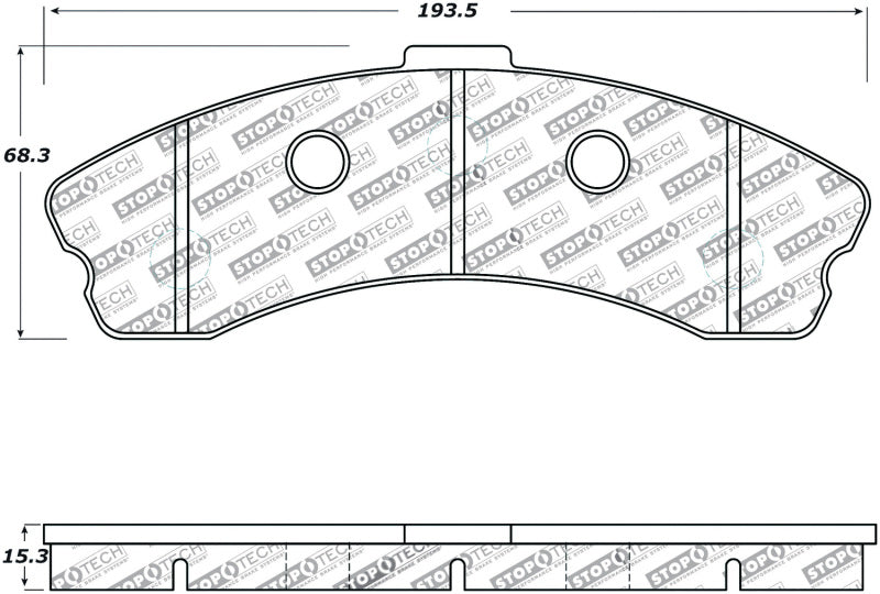 StopTech performance front brake pads for 2006-2009 Chevrolet Corvette Z06, high-performance brake pads for improved stopping power.