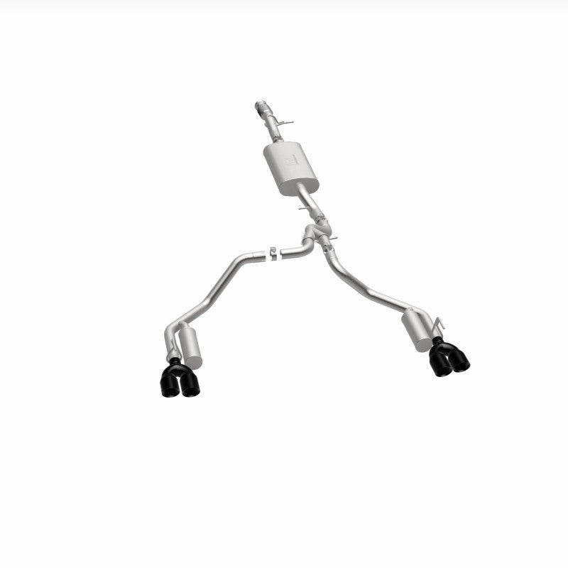 Magnaflow Catback Performance Exhaust System for 2021 GMC Yukon V8 6.2L Street Series, showing the shiny stainless steel pipes and muffler.