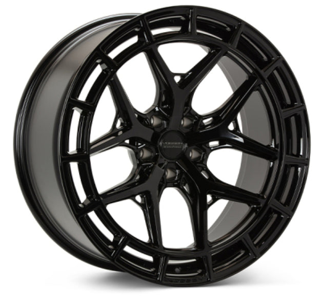 Vossen HFX-1 forged wheel, 18x9 inches, gloss black finish, deep face design, 8x165.1 bolt pattern, ET0 offset