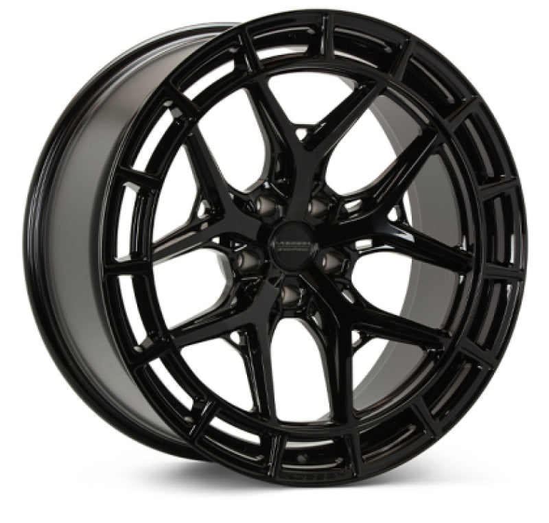 Vossen HFX-1 forged wheel in gloss black, 18x9 inches, 8x170 bolt pattern, deep face design, ET18 offset, 125.1mm hub bore