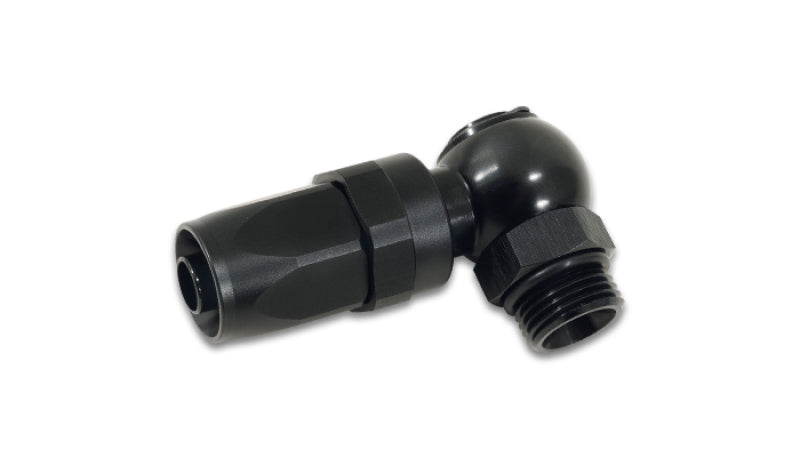 Vibrant Single -6AN x -6 ORB male banjo to hose end aluminum fitting for automotive or fluid connections.
