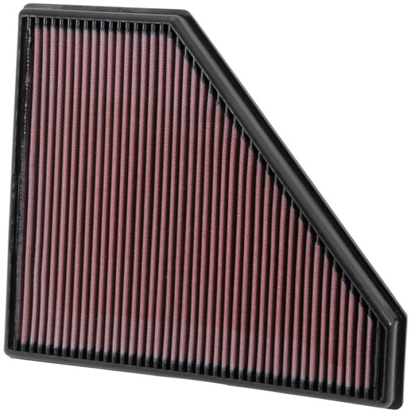 K&N replacement panel air filter for 2013-2014 Cadillac ATS, drop-in design, measures 12.313in L x 10.313in W x 1.188in H