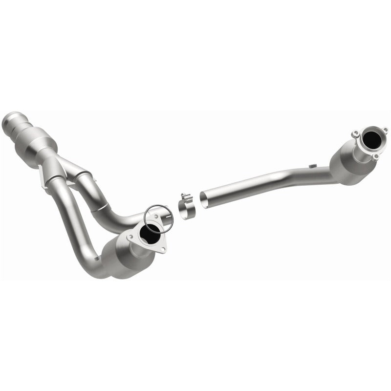 MagnaFlow direct fit catalytic converter for 2015 GMC Yukon XL V8 6.2L engine, shown installed in the vehicle's exhaust system