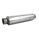 MBRP universal 30-inch high flow muffler for vehicle exhaust systems, featuring a sleek metal finish and durable construction.