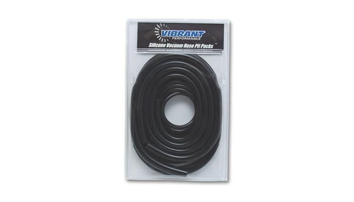 Vibrant silicone vacuum hose kit with multiple sizes including 1/8, 3/16, 1/4, and 3/8 inch hoses in black, various lengths.