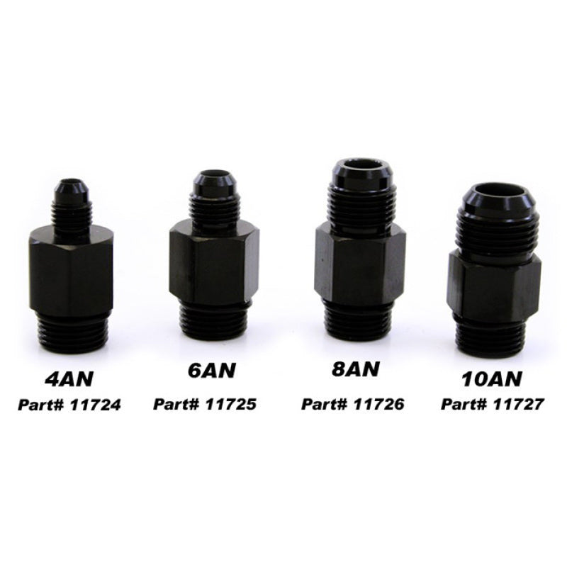 Nitrous Express 6AN bottle nipple for Lightning 500 valve, automotive nitrous oxide bottle accessory, black metal fitting
