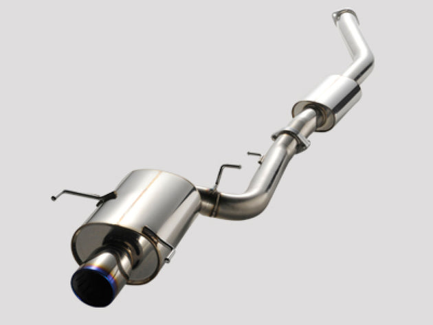 HKS Hi-Power 409 catback exhaust system for Suzuki Jimny F6A/K6A engines, shown in a close-up view of the polished exhaust tip.