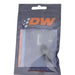DeatschWerks 6AN male flare to 1/4 inch NPT fitting, matte black anodized, shown with detailed threading and smooth finish.