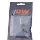DeatschWerks 6AN male flare to 1/4 inch NPT fitting, matte black anodized, shown with detailed threading and smooth finish.