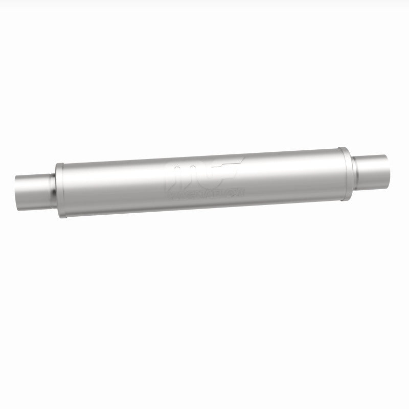 MagnaFlow Mag SS muffler with 22x4x4 inch size and 2.5 inch inlet and outlet pipes, stainless steel construction, for car exhaust systems
