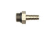 DeatschWerks 8AN ORB male to 3/8-inch male triple barb fitting with O-ring for fuel or oil lines.