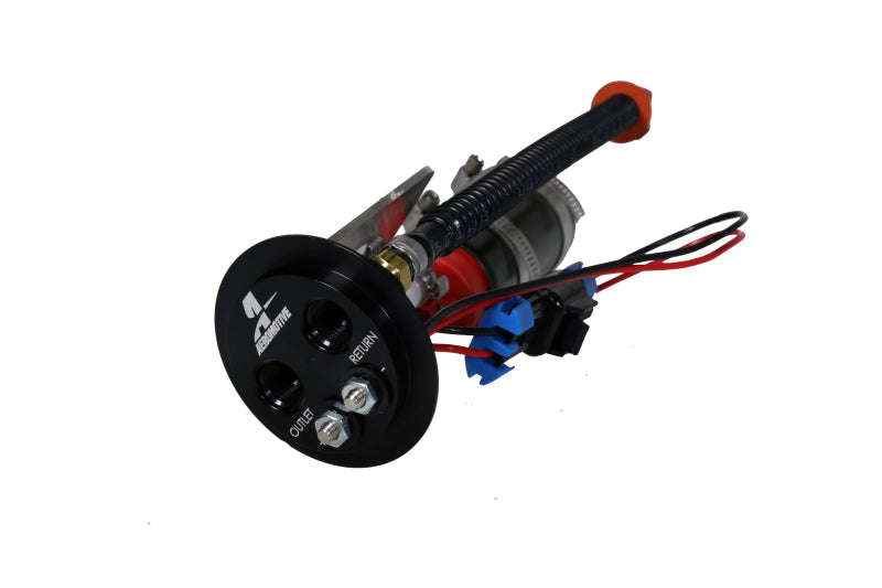 Aeromotive fuel pump and hanger for 1986-1998 Ford Mustang, 340lph high-performance fuel pump with mounting hanger.