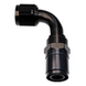 Fragola Race-Rite crimp-on hose end fitting with 90-degree angle for -4AN hoses, designed for racing and high-performance applications.