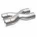 MagnaFlow Smooth Trans X 2.5/2.5 X pipe in stainless steel for vehicle exhaust systems, showing the polished metal surface and pipe design.