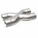 MagnaFlow Smooth Trans X 2.5/2.5 X pipe in stainless steel for vehicle exhaust systems, showing the polished metal surface and pipe design.