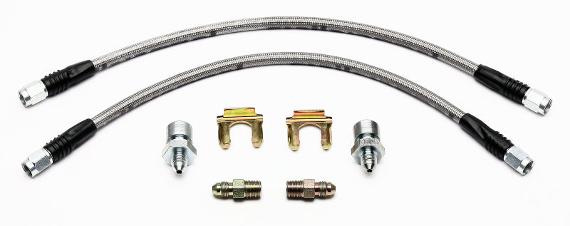 Wilwood rear brake line kit for 2007-up GM 1500/2500 trucks with 14.25-inch rotors, includes flexible brake lines.
